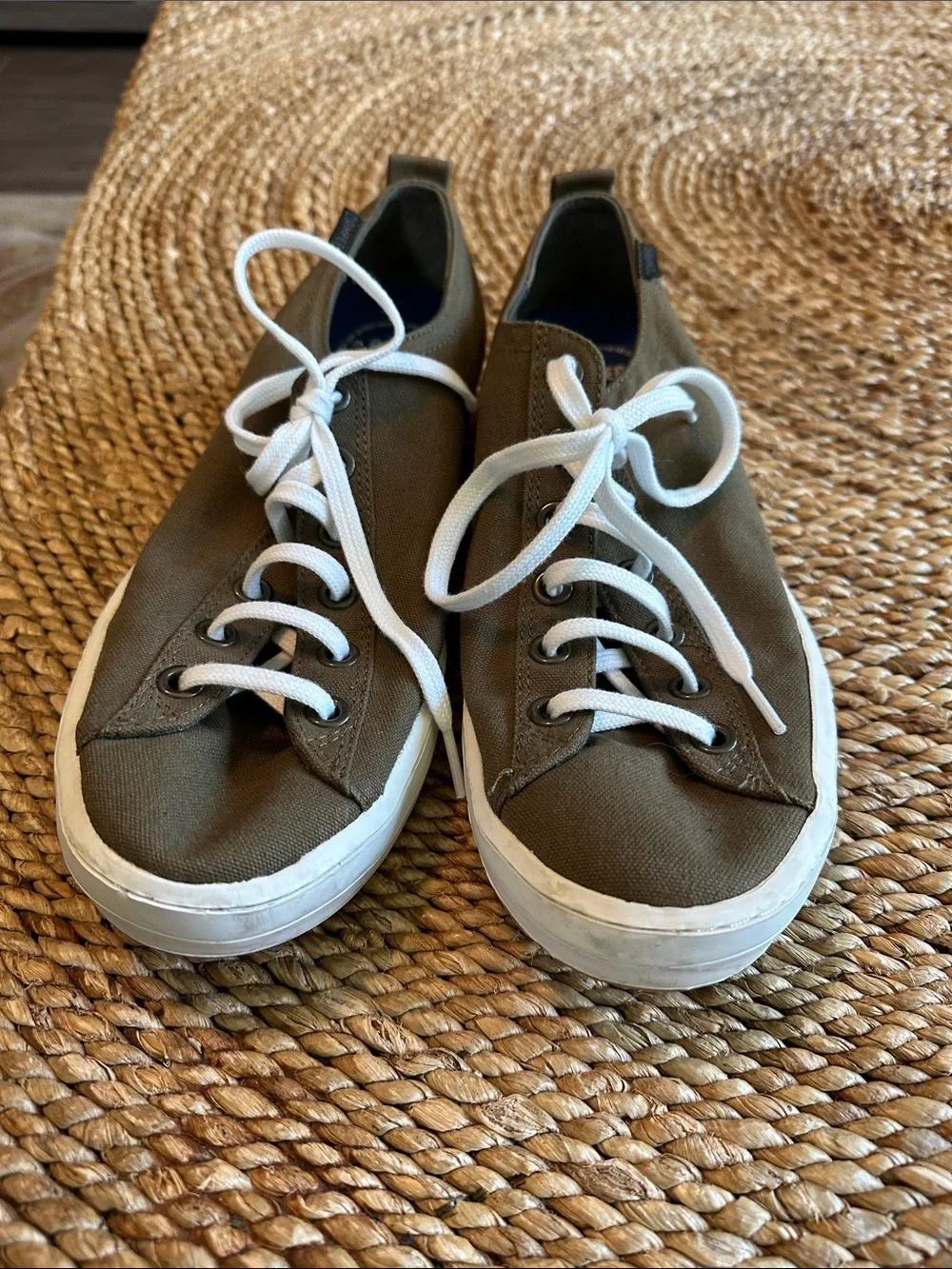 Camper Olive Canvas Low-Top Sneakers with White Laces- men’s size 13